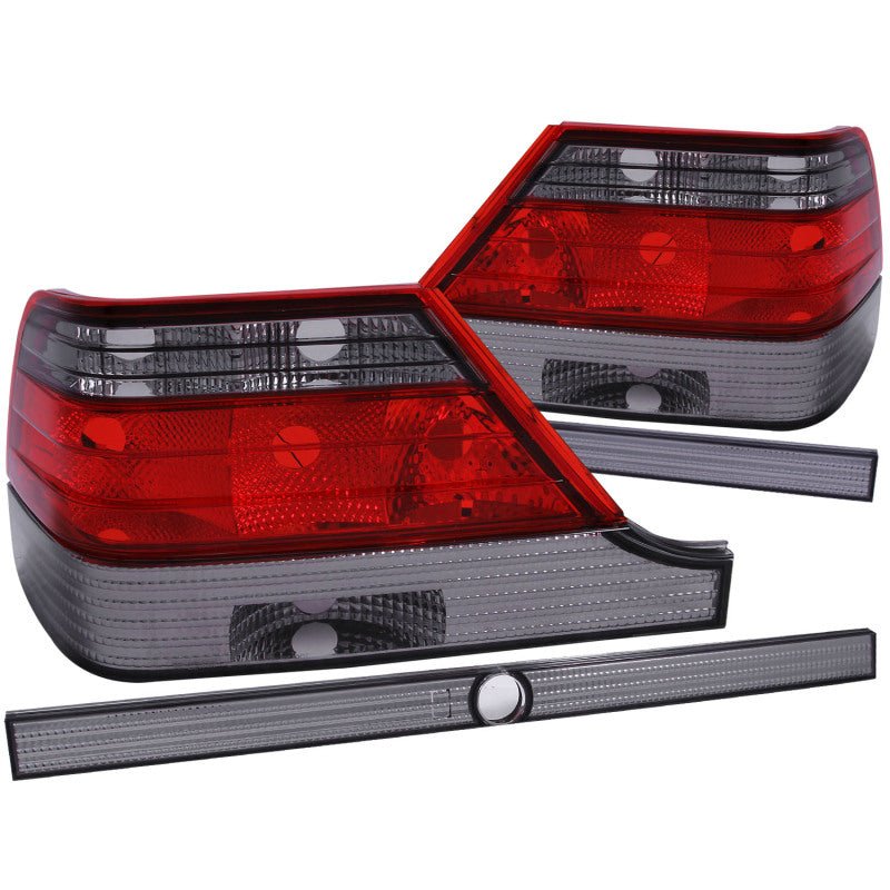 ANZO 1995-1999 Mercedes Benz S Class W140 Taillights Red/Smoke - Black Ops Auto Works