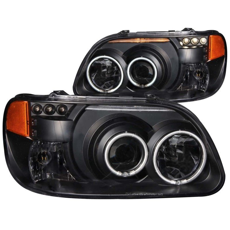 ANZO 1995-2001 Ford Explorer Projector Headlights w/ Halo Black 1 pc - Black Ops Auto Works