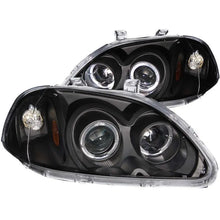 Load image into Gallery viewer, ANZO 1996-1998 Honda Civic Projector Headlights w/ Halo Black - Black Ops Auto Works