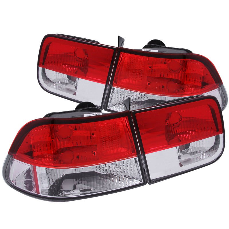 ANZO 1996-2000 Honda Civic Taillights Red/Clear ANZO ANZ221222