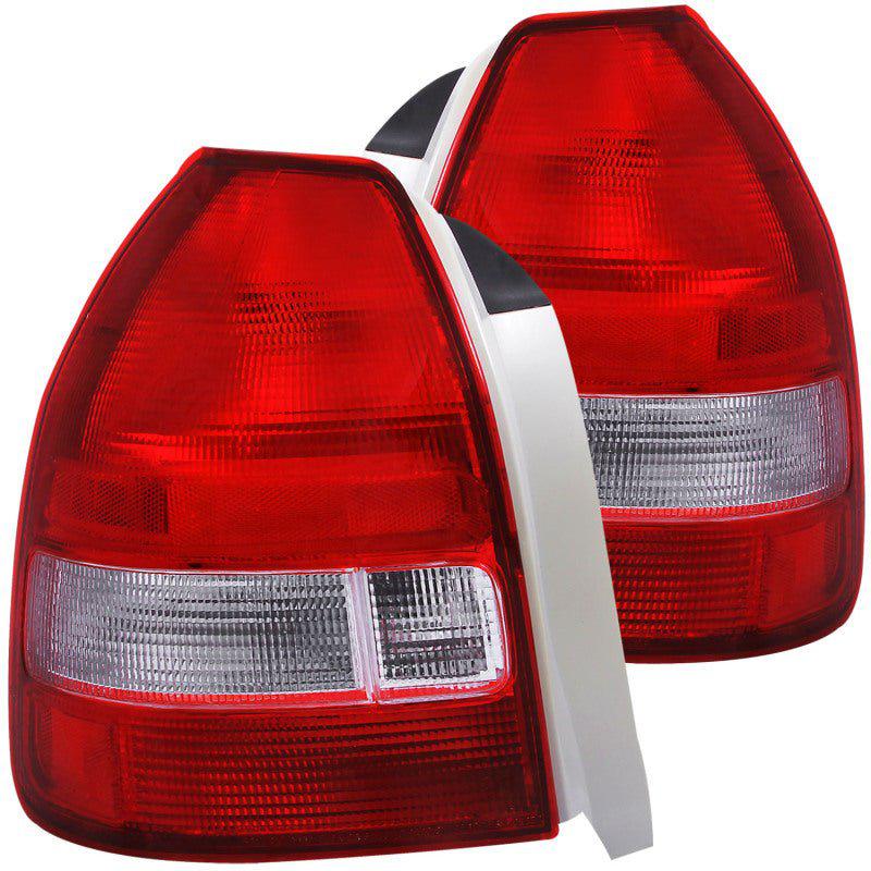 ANZO 1996-2000 Honda Civic Taillights Red/Clear - Black Ops Auto Works