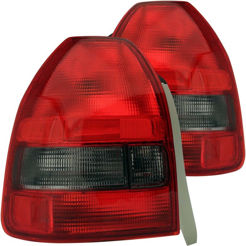 ANZO 1996-2000 Honda Civic Taillights Red/Smoke ANZO ANZ221193