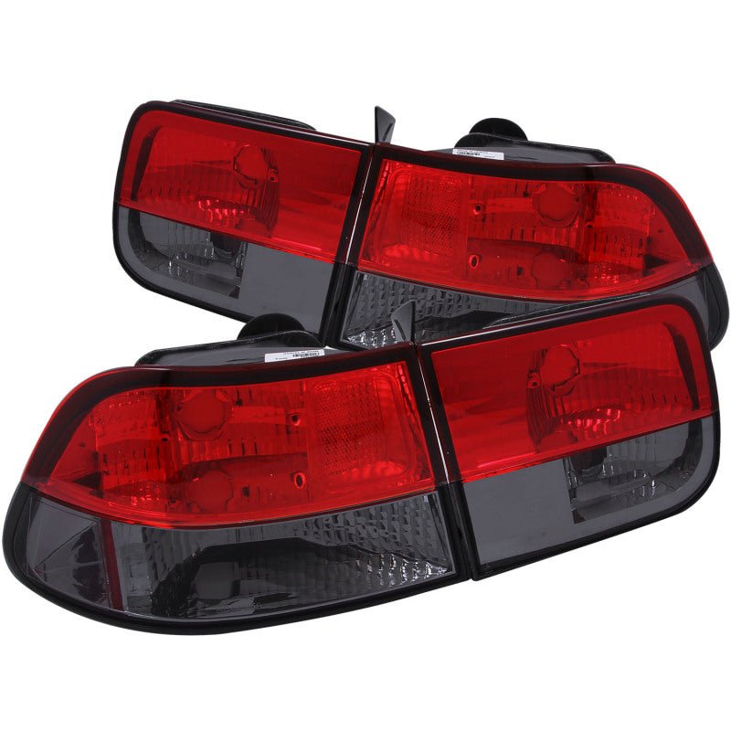 ANZO 1996-2000 Honda Civic Taillights Red/Smoke - Black Ops Auto Works