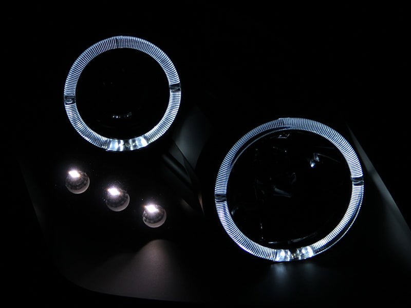 ANZO 1997-2001 Honda Prelude Projector Headlights w/ Halo Black w/ LED ANZO ANZ121341