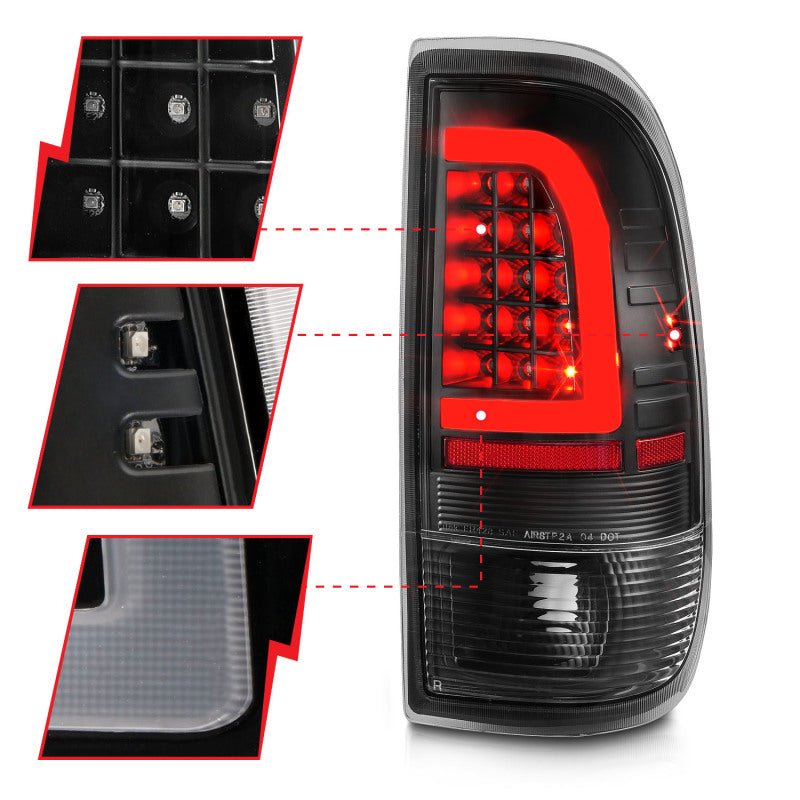 ANZO 1997-2003 Ford F-150 LED Tail Lights w/ Light Bar Black Housing Clear Lens ANZO ANZ311377