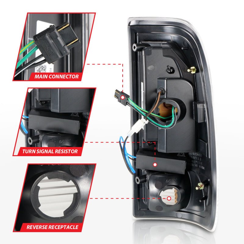 ANZO 1997-2003 Ford F-150 LED Tail Lights w/ Light Bar Black Housing Clear Lens ANZO ANZ311377