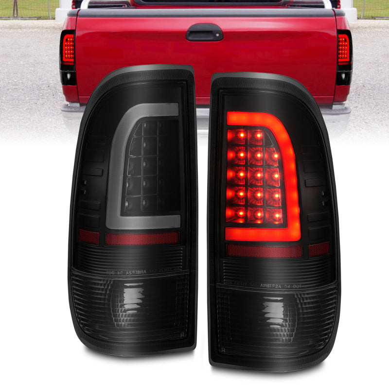 ANZO 1997-2003 Ford F-150 LED Tail Lights w/ Light Bar Black Housing Smoke Lens ANZO ANZ311378