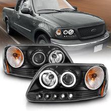 Load image into Gallery viewer, ANZO 1997-2003 Ford F-150 Projector Headlights w/ Halo Black (CCFL) ANZO ANZ111097