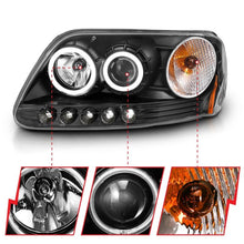 Load image into Gallery viewer, ANZO 1997-2003 Ford F-150 Projector Headlights w/ Halo Black (CCFL) ANZO ANZ111097