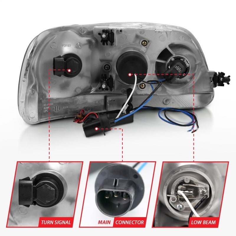 ANZO 1997-2003 Ford F-150 Projector Headlights w/ Halo Black (CCFL) ANZO ANZ111097