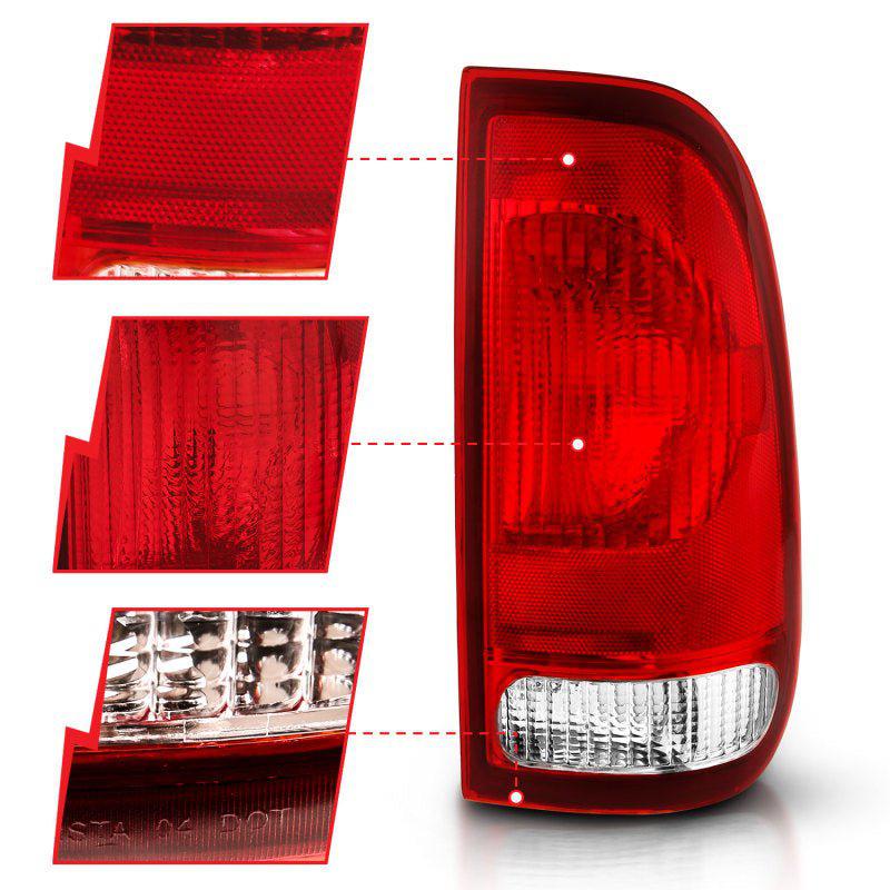 ANZO 1997-2003 Ford F-150 Taillight Red/Clear Lens (OE Replacement) - Black Ops Auto Works