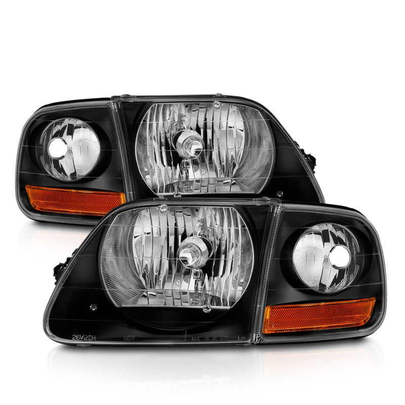 ANZO 1997-2003 Ford F150 Crystal Headlight Black w/ Parking Light ANZO ANZ111460