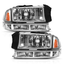 Load image into Gallery viewer, ANZO 1997-2004 Dodge Dakota Crystal Headlight Set Chrome Amber ANZO ANZ111455