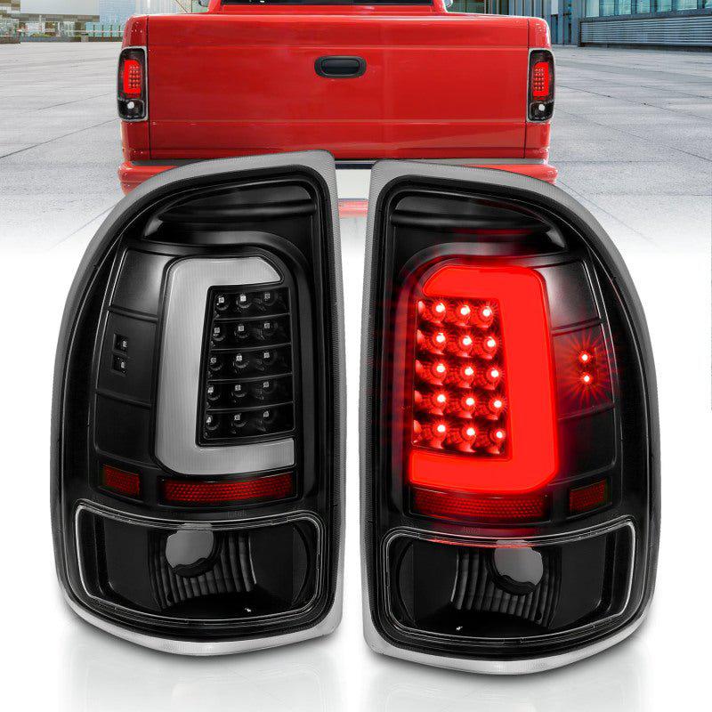 ANZO 1997-2004 Dodge Dakota LED Taillights Black Housing Clear Lens Pair - Black Ops Auto Works