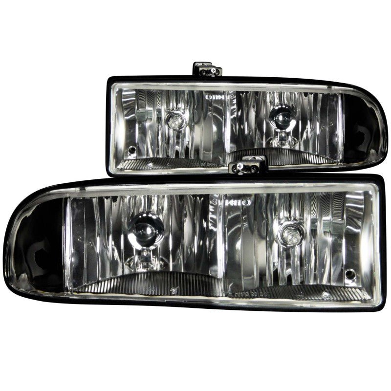 ANZO 1998-2005 Chevrolet S-10 Crystal Headlights Black ANZO ANZ111156