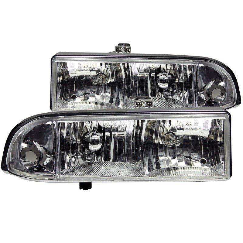 ANZO 1998-2005 Chevrolet S-10 Crystal Headlights Chrome - Black Ops Auto Works