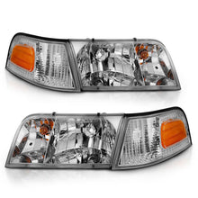 Load image into Gallery viewer, ANZO 1998-2005 Ford Crown Victoria Crystal Headlight Chrome With Bumper Light (OE) ANZO ANZ121556