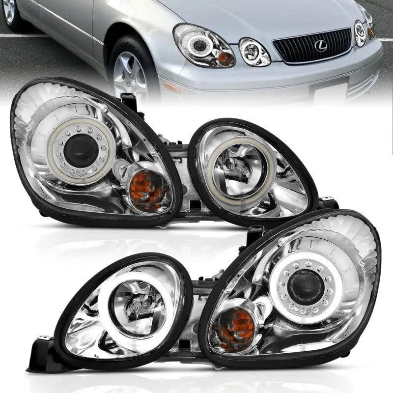 ANZO 1998-2005 Lexus Gs300 Projector Headlights w/ Halo Chrome ANZO ANZ121143