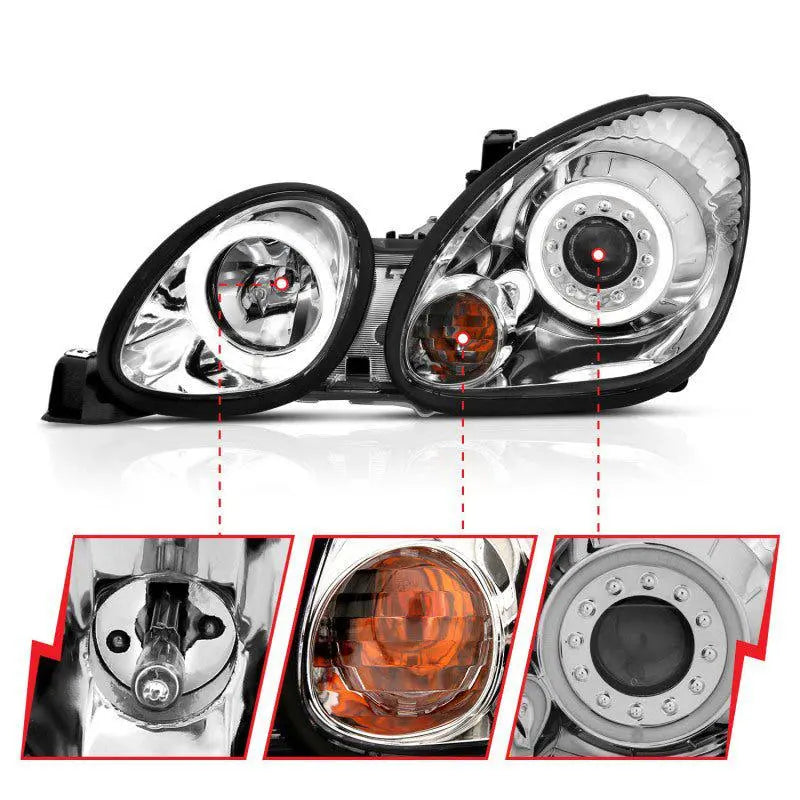 ANZO 1998-2005 Lexus Gs300 Projector Headlights w/ Halo Chrome ANZO ANZ121143