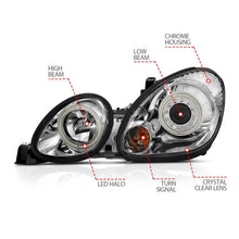 Load image into Gallery viewer, ANZO 1998-2005 Lexus Gs300 Projector Headlights w/ Halo Chrome - Black Ops Auto Works