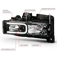 Load image into Gallery viewer, ANZO 1999-2000 Cadillac Escalade Crystal Headlights Light Bar Black Housing (Pair) ANZO ANZ111498