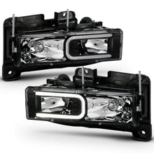 Load image into Gallery viewer, ANZO 1999-2000 Cadillac Escalade Crystal Headlights Light Bar Black Housing (Pair) ANZO ANZ111498
