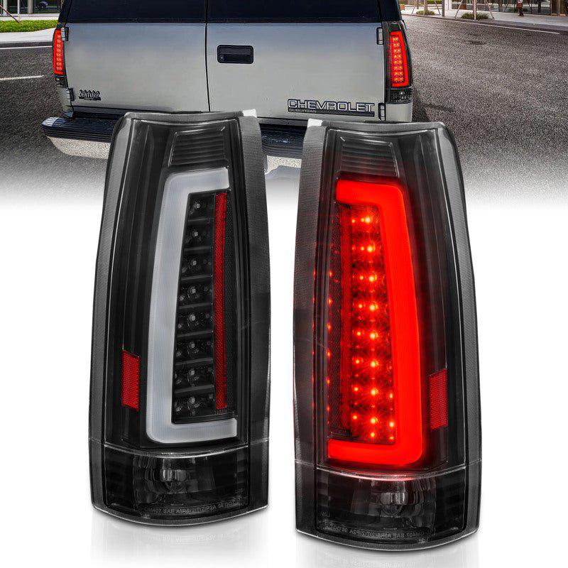 ANZO 1999-2000 Cadillac Escalade LED Taillights Black Housing Clear Lens Pair - Black Ops Auto Works