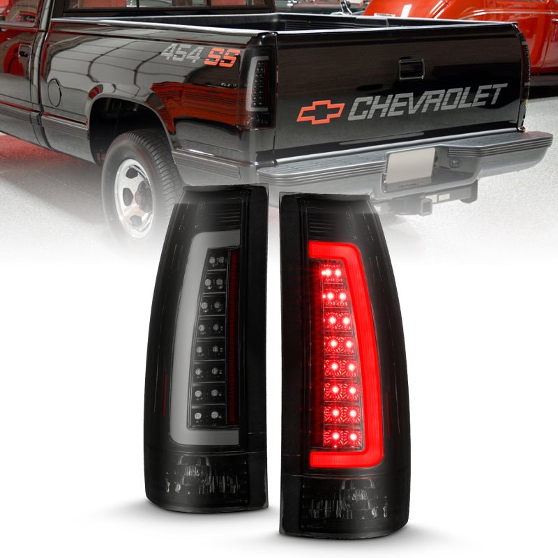 ANZO 1999-2000 Cadillac Escalade LED Taillights Black Housing Smoke Lens Pair ANZO ANZ311345