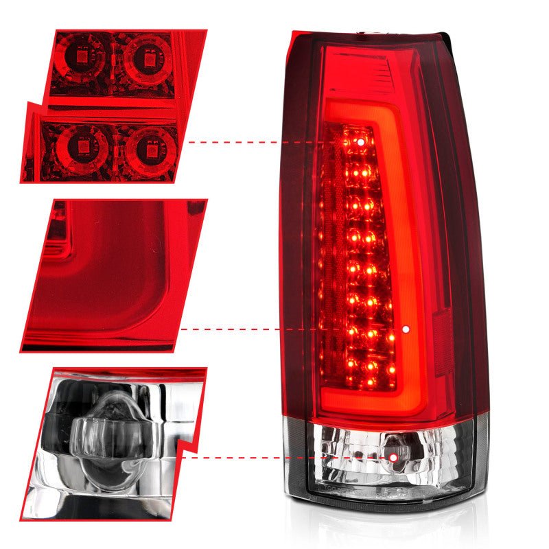 ANZO 1988-2000 Chevy GMC LED Taillights Chrome Pair – Black Ops