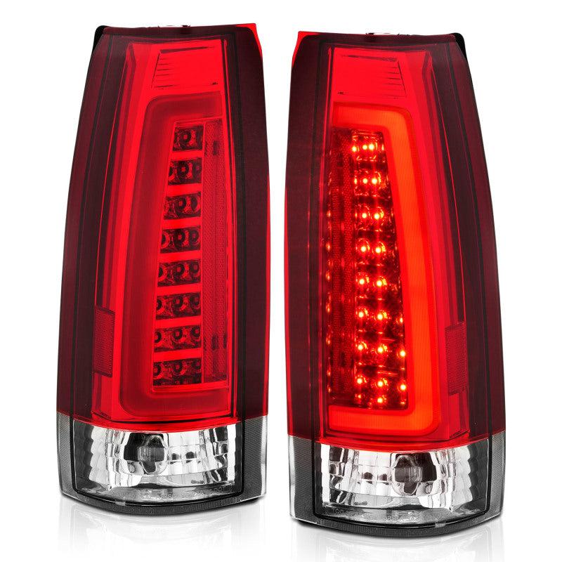 ANZO 1999-2000 Cadillac Escalade LED Taillights Chrome Housing Red/Clear Lens Pair ANZO ANZ311346