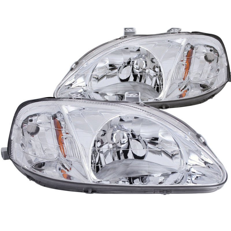 ANZO 1999-2000 Honda Civic Crystal Headlights Chrome ANZO ANZ121179