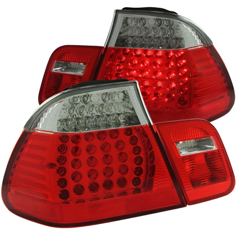ANZO 1999-2001 BMW 3 Series E46 LED Taillights Red/Clear 4pc ANZO ANZ321004