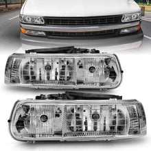 Load image into Gallery viewer, ANZO 1999-2002 Chevrolet Silverado 1500 Crystal Headlights Chrome ANZO ANZ111011