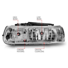 Load image into Gallery viewer, ANZO 1999-2002 Chevrolet Silverado 1500 Crystal Headlights Chrome ANZO ANZ111011
