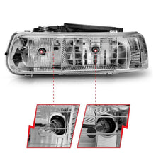 Load image into Gallery viewer, ANZO 1999-2002 Chevrolet Silverado 1500 Crystal Headlights Chrome ANZO ANZ111011