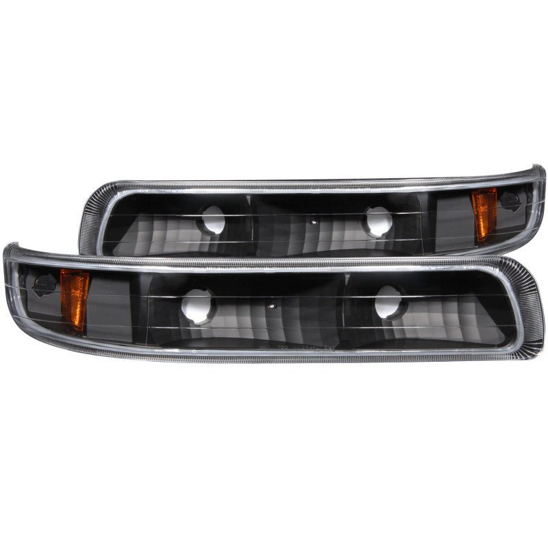 ANZO 1999-2002 Chevrolet Silverado 1500 Euro Parking Lights Black w/ Amber Reflector ANZO ANZ511065