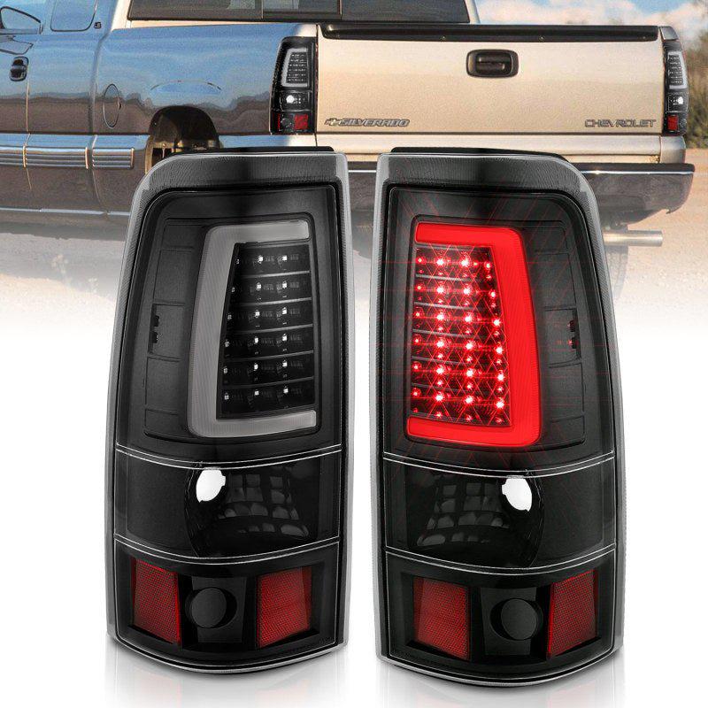 ANZO 1999-2002 Chevy Silverado 1500 LED Taillights Plank Style Black w/Clear Lens ANZO ANZ311330