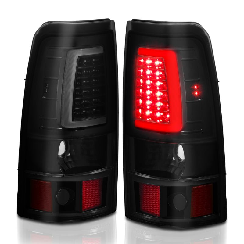 ANZO 1999-2002 Chevy Silverado 1500 LED Taillights Plank Style Black w/Smoke Lens - Black Ops Auto Works