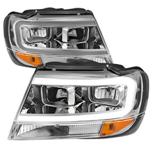 Load image into Gallery viewer, ANZO 1999-2004 Jeep Grand Cherokee Crystal Headlights w/ Light Bar Chrome Housing ANZO ANZ111538