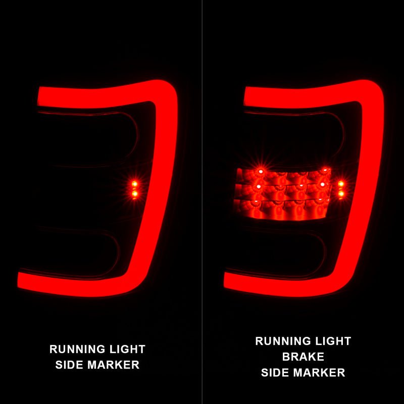 ANZO 1999-2004 Jeep Grand Cherokee LED Tail Lights w/ Light Bar Black Housing Clear Lens ANZO ANZ311394