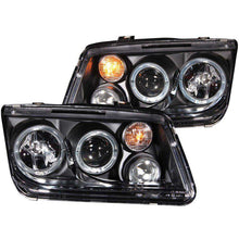 Load image into Gallery viewer, ANZO 1999-2005 Volkswagen Jetta Projector Headlights w/ Halo Black (CCFL) ANZO ANZ121369
