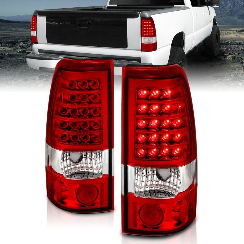 ANZO 1999-2007 Chevrolet Silverado 1500 LED Taillights Red/Clear ANZO ANZ311010