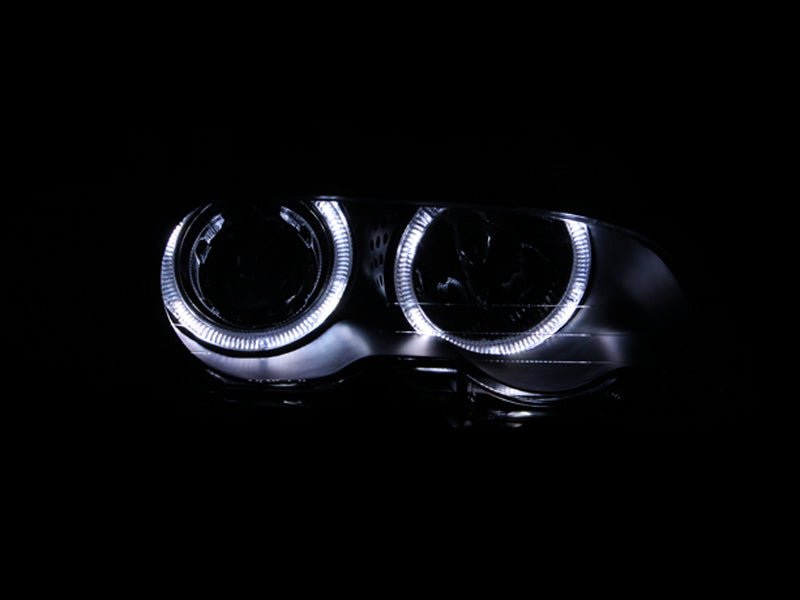 ANZO 2000-2003 BMW 3 Series E46 Projector Headlights w/ Halo Black ANZO ANZ121269