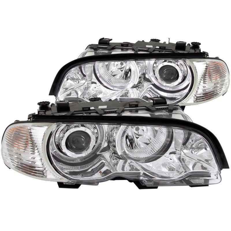 ANZO 2000-2003 BMW 3 Series E46 Projector Headlights w/ Halo Chrome ANZO ANZ121268