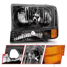 Load image into Gallery viewer, ANZO 2000-2004 Ford Excursion Crystal Headlights Black ANZO ANZ111080