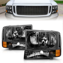 Load image into Gallery viewer, ANZO 2000-2004 Ford Excursion Crystal Headlights Black ANZO ANZ111080