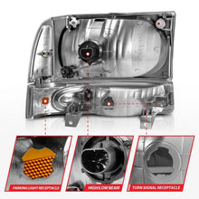 Load image into Gallery viewer, ANZO 2000-2004 Ford Excursion Crystal Headlights Black - Black Ops Auto Works