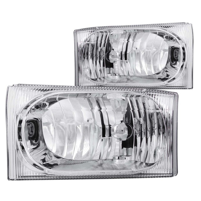 ANZO 2000-2004 Ford Excursion Crystal Headlights Chrome 2pc - Black Ops Auto Works