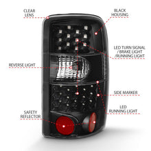 Load image into Gallery viewer, ANZO 2000-2006 Chevrolet Tahoe Led Taillights Black/Clear - Black Ops Auto Works
