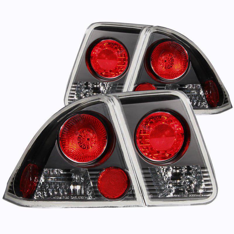 ANZO 2001-2004 Honda Civic Taillights Black ANZO ANZ221048
